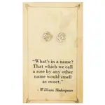 ZAD Literary Quotes Gold Rose Post Earrings
