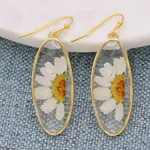 ZAD Delicate Daisy Dried Flower Earrings