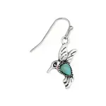 ZAD Silver Hummingbird Turquoise Earrings