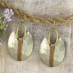 ZAD Mixed Metal Hammered Silver Oval Earring
