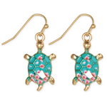 ZAD Teal & Pink Turtle Earrings