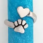 Basic Spirit Paw Print/Heart Adjustable Ring