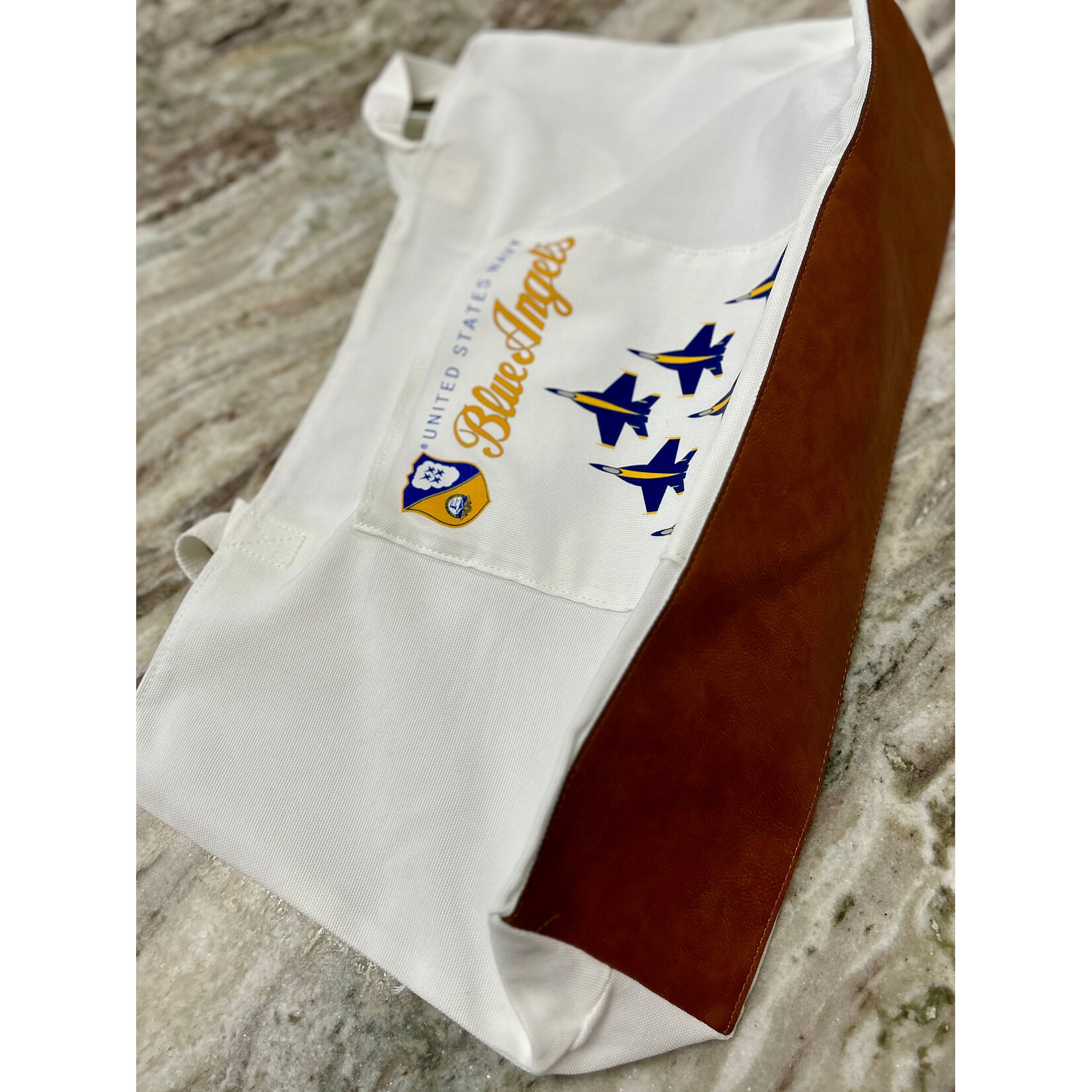 Prim In Proper Blue Angels Tote Bag White w/ Gusset