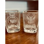 Prim In Proper US Navy Engraved Crest Square Shot Glass