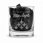 Prim In Proper Blue Angels Engraved Crest Rocks Glass