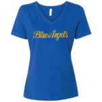Prim In Proper Blue Angels Womens' V-Neck T-Shirt - Script