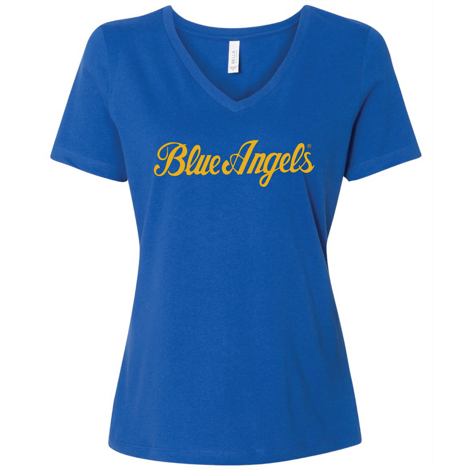 Prim In Proper Blue Angels Womens' V-Neck T-Shirt - Script