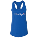 Prim In Proper Blue Angels Women's Racerback Tank - Stars & Stripes Script