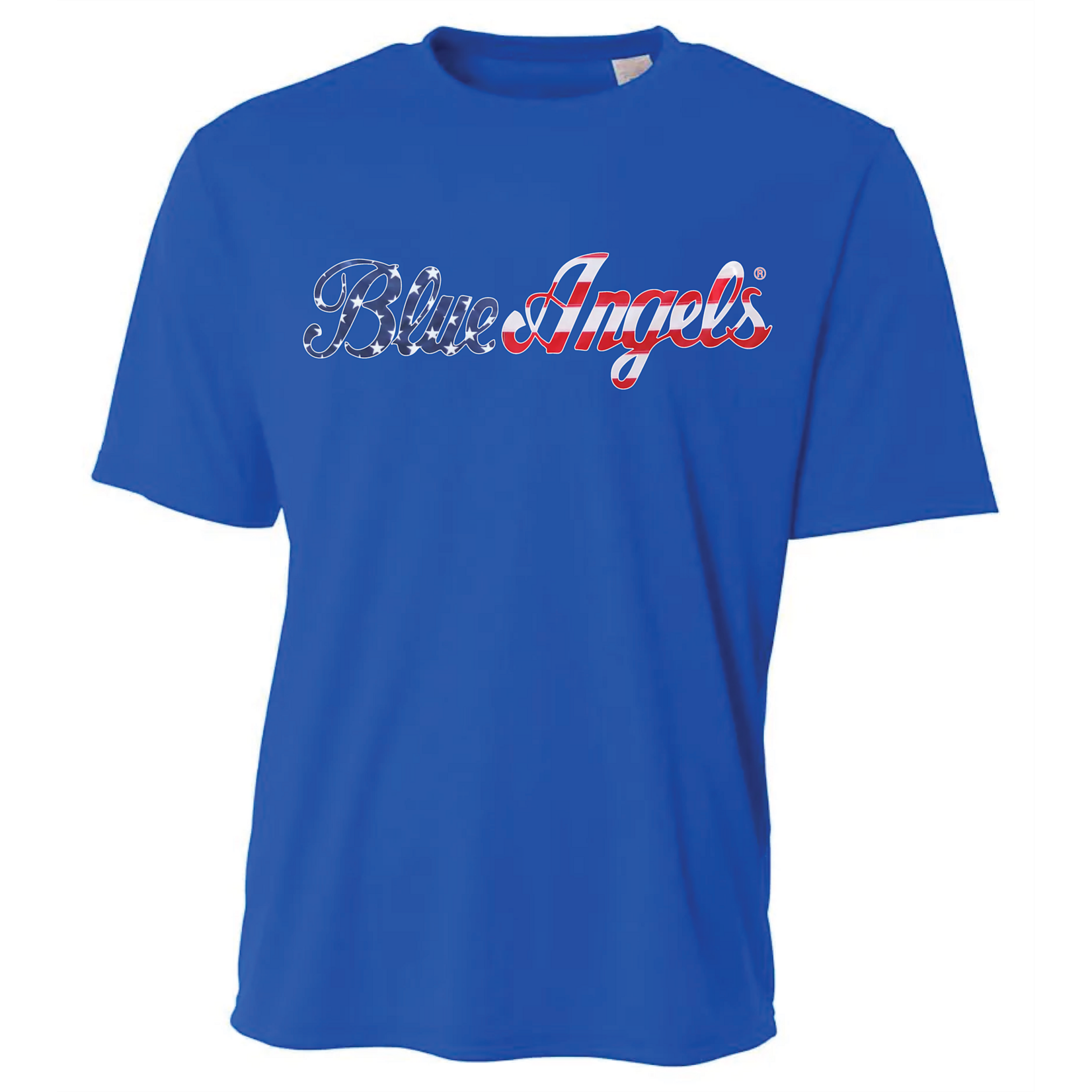 Prim In Proper Blue Angels Sports T-Shirt - Stars & Stripes Script