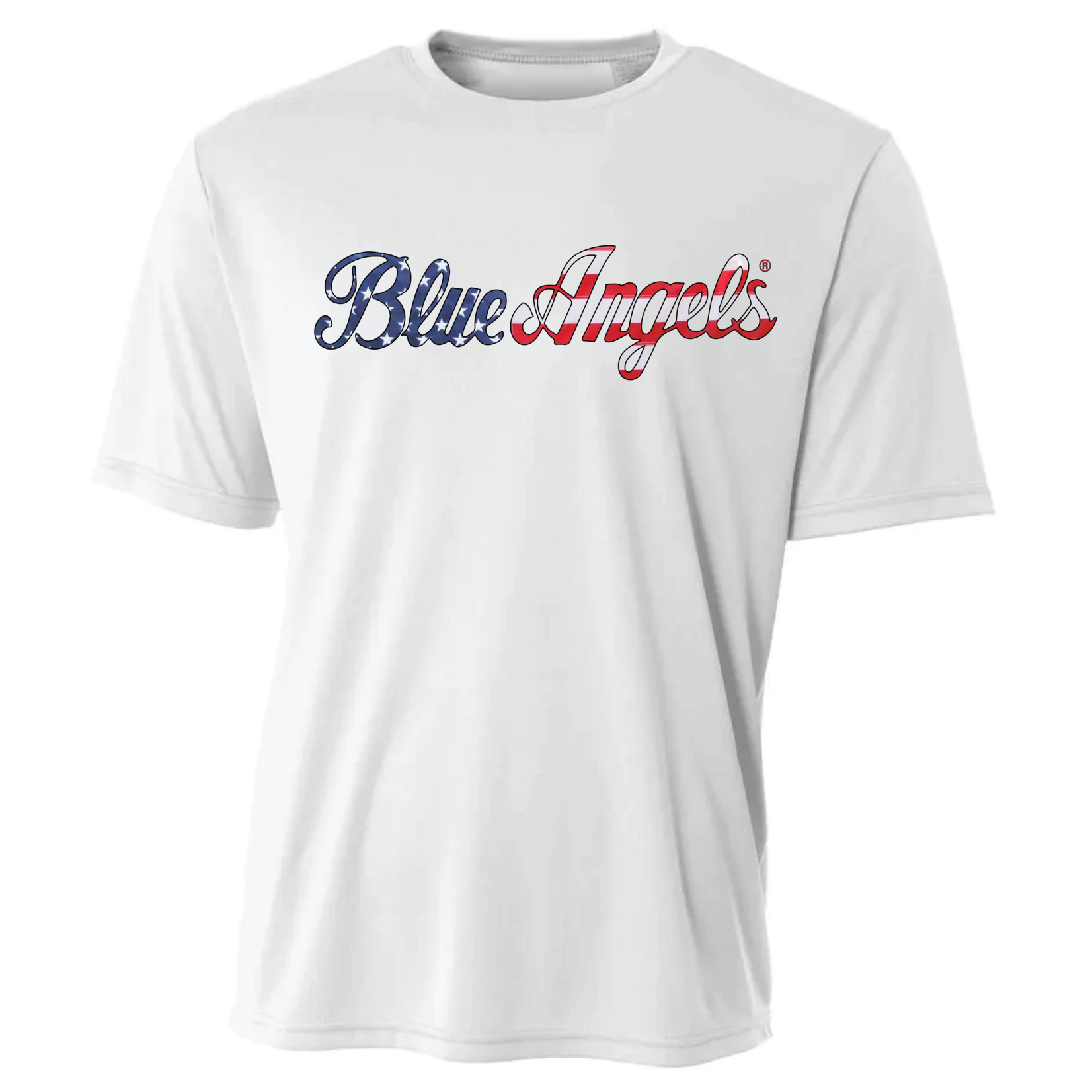 Prim In Proper Blue Angels Sports T-Shirt - Stars & Stripes Script