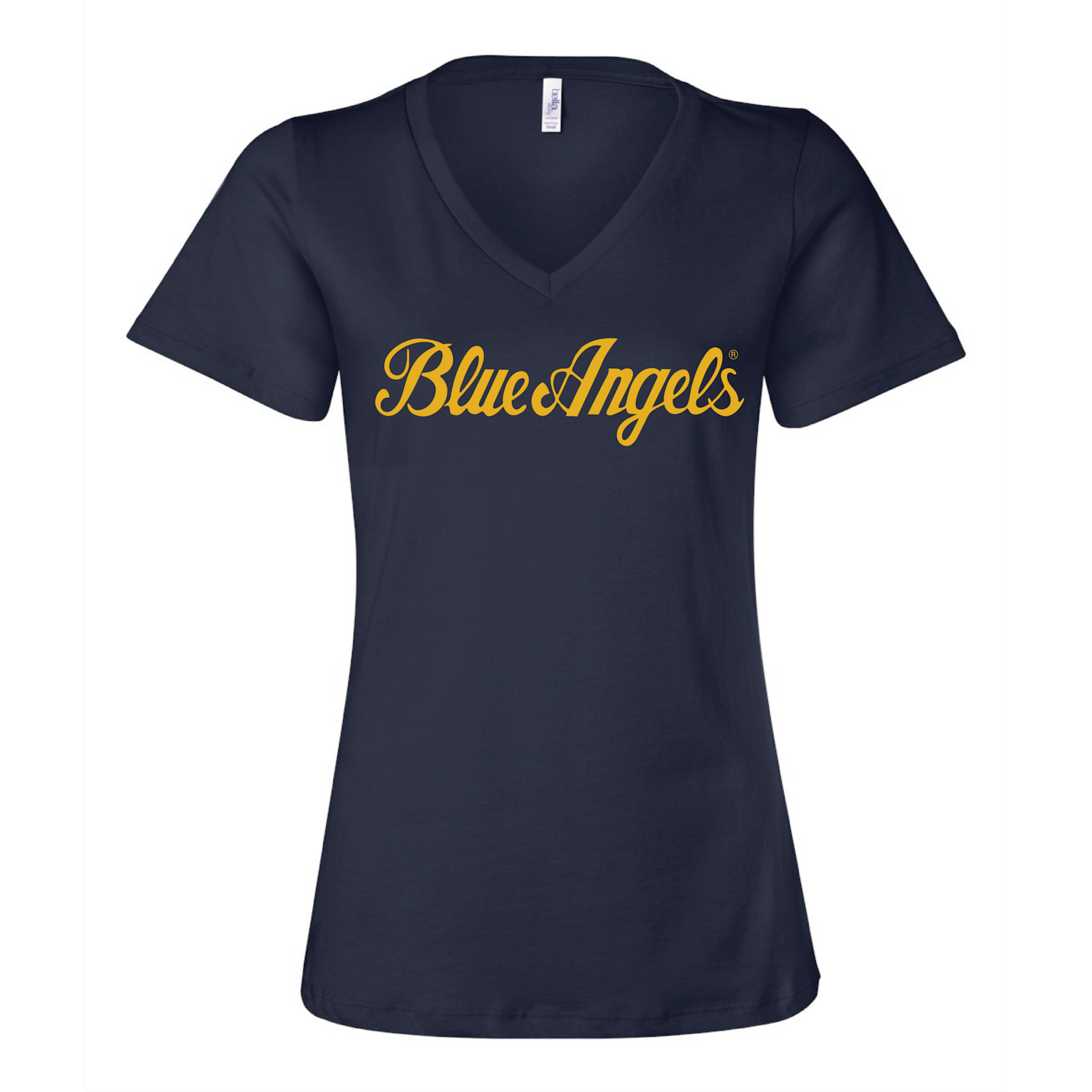 Prim In Proper Blue Angels Womens' V-Neck T-Shirt - Script