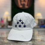 Prim In Proper Blue Angels Distressed Dad Hat Cap Delta