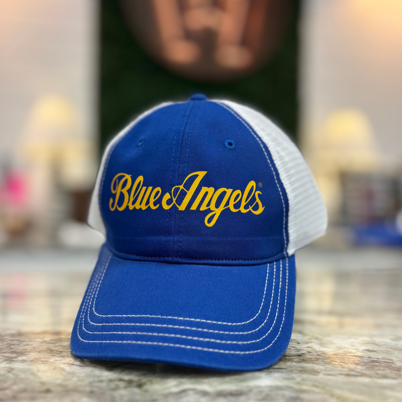 Prim In Proper Blue Angels Richardson 111 Trucker Hat Cap Script