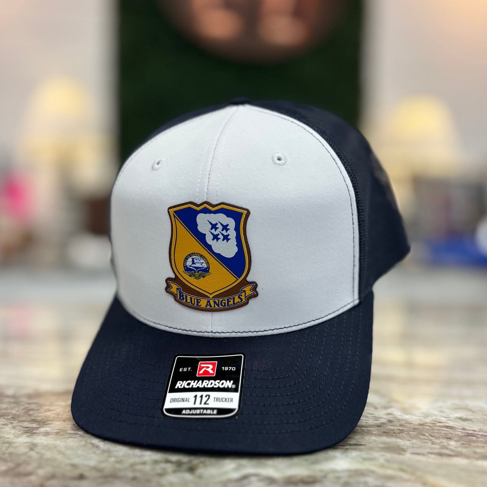 Prim In Proper Blue Angels Richardson 112 Trucker Hat Cap Color Shield