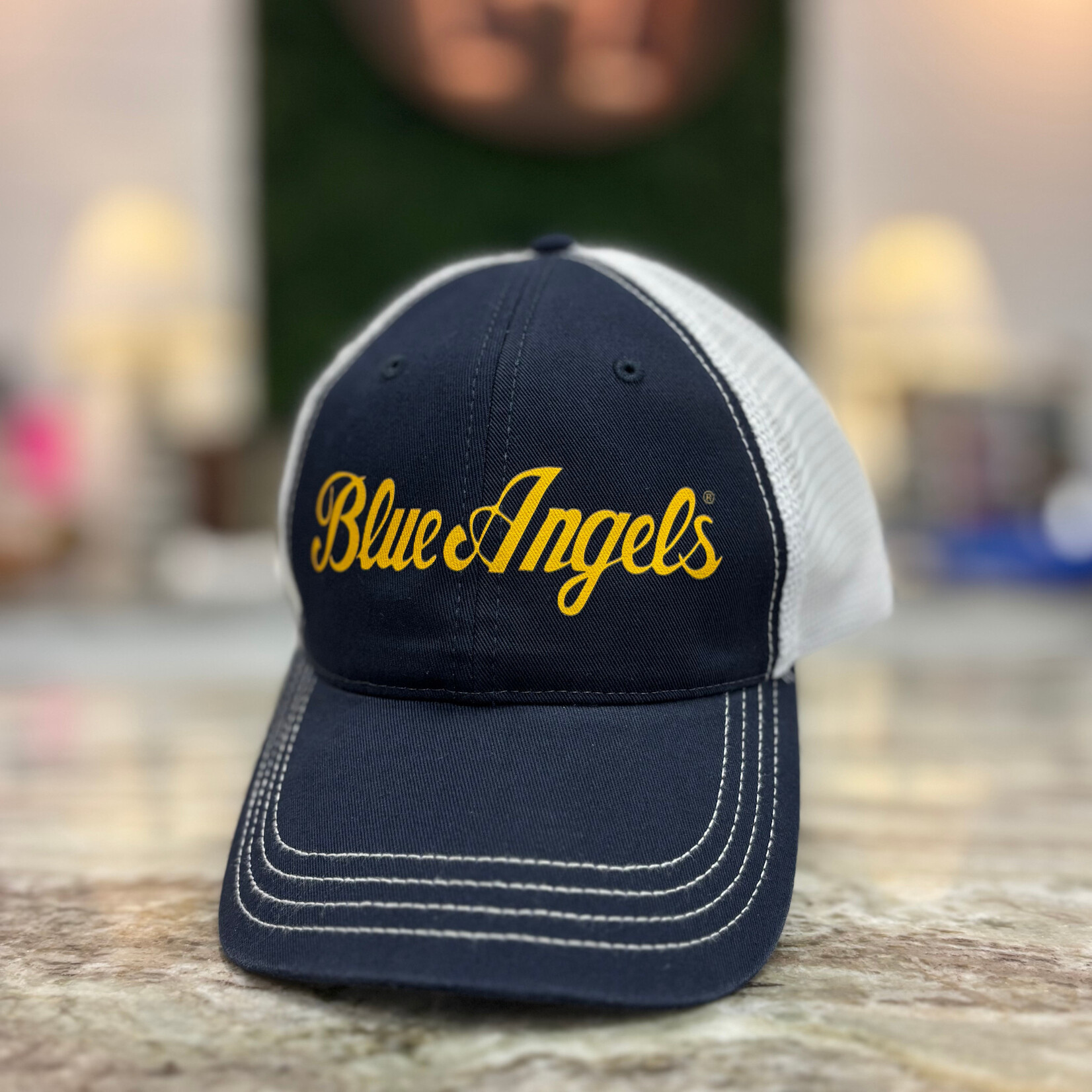 Prim In Proper Blue Angels Richardson 111 Trucker Hat Cap Script