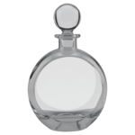 Prim In Proper Flat Round Glass Decanter 750 mL w/ Box