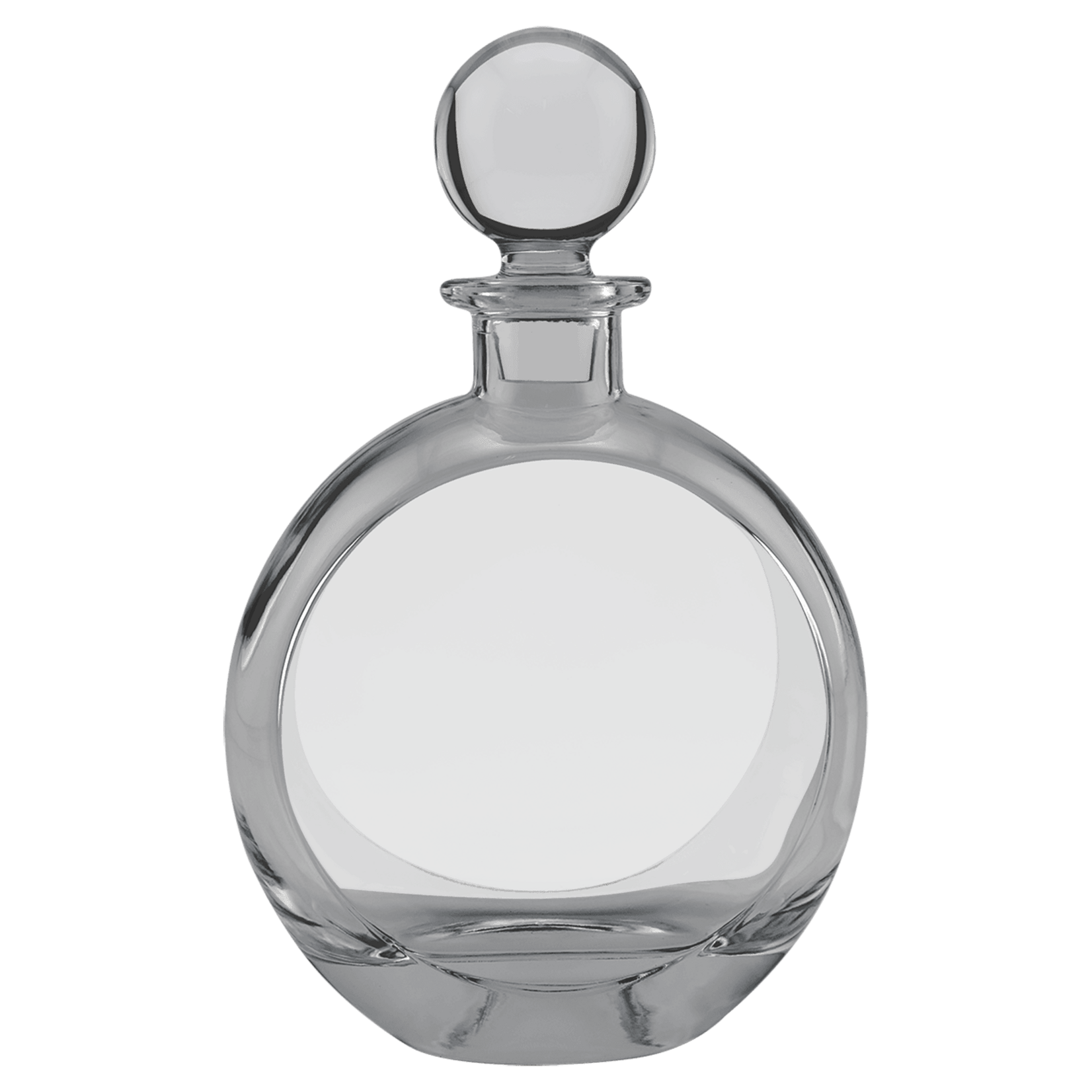 Prim In Proper Flat Round Glass Decanter 750 mL w/ Box
