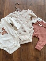 PETIT LEM DEER/FLOWER 2 PACK ONESIES AND PANTS