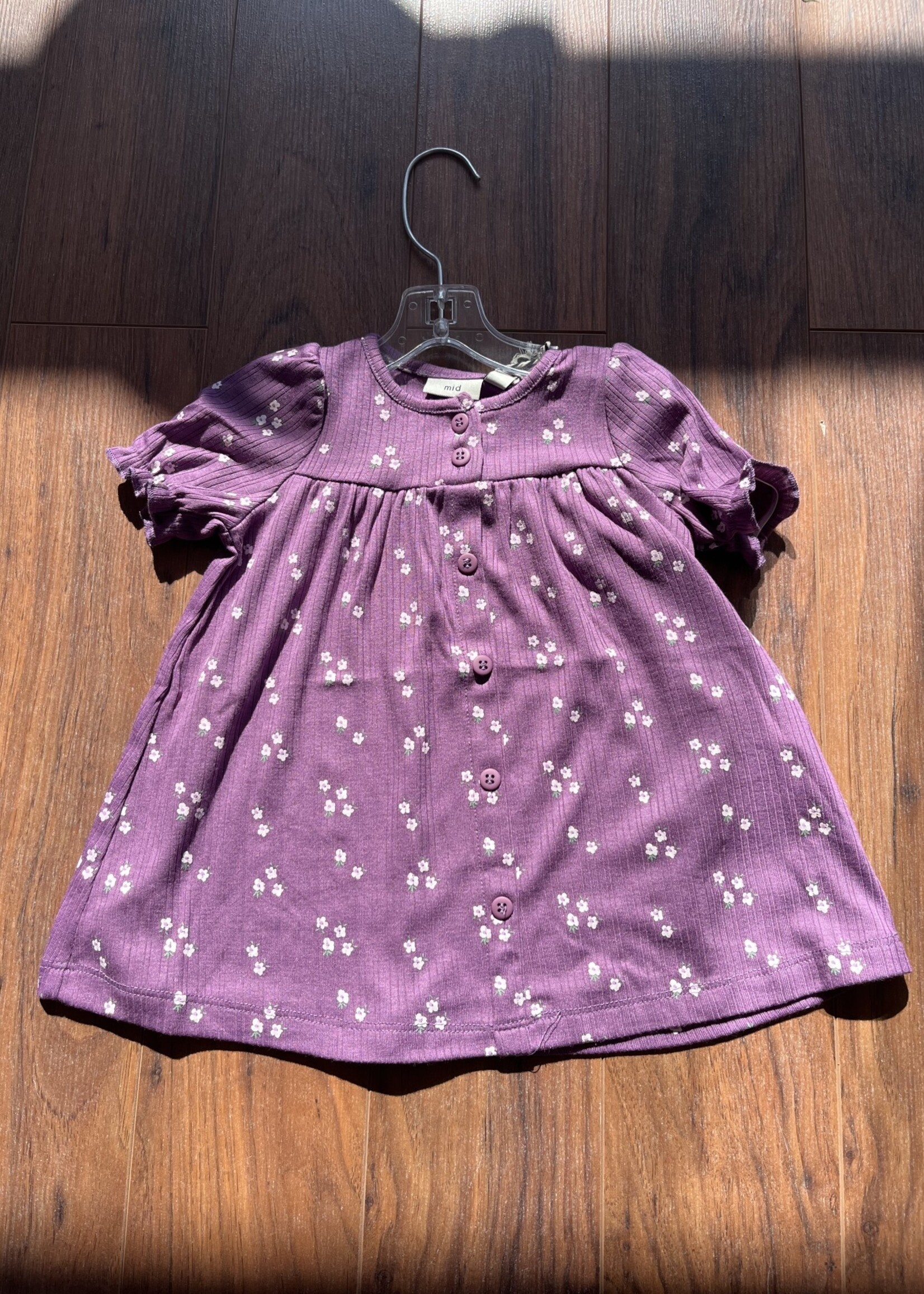 MID PURPLE FLOWERS DRESS