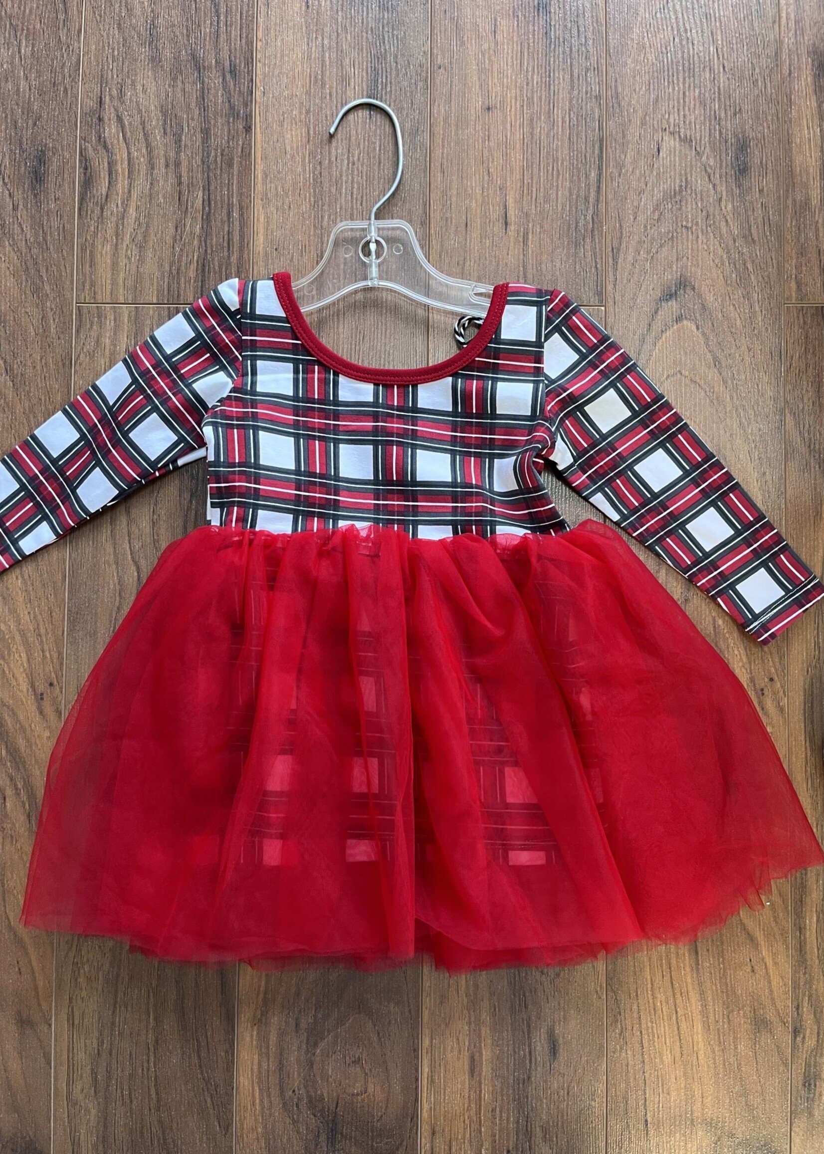 LOLA & TAYLOR WHITE TARTAN DRESS