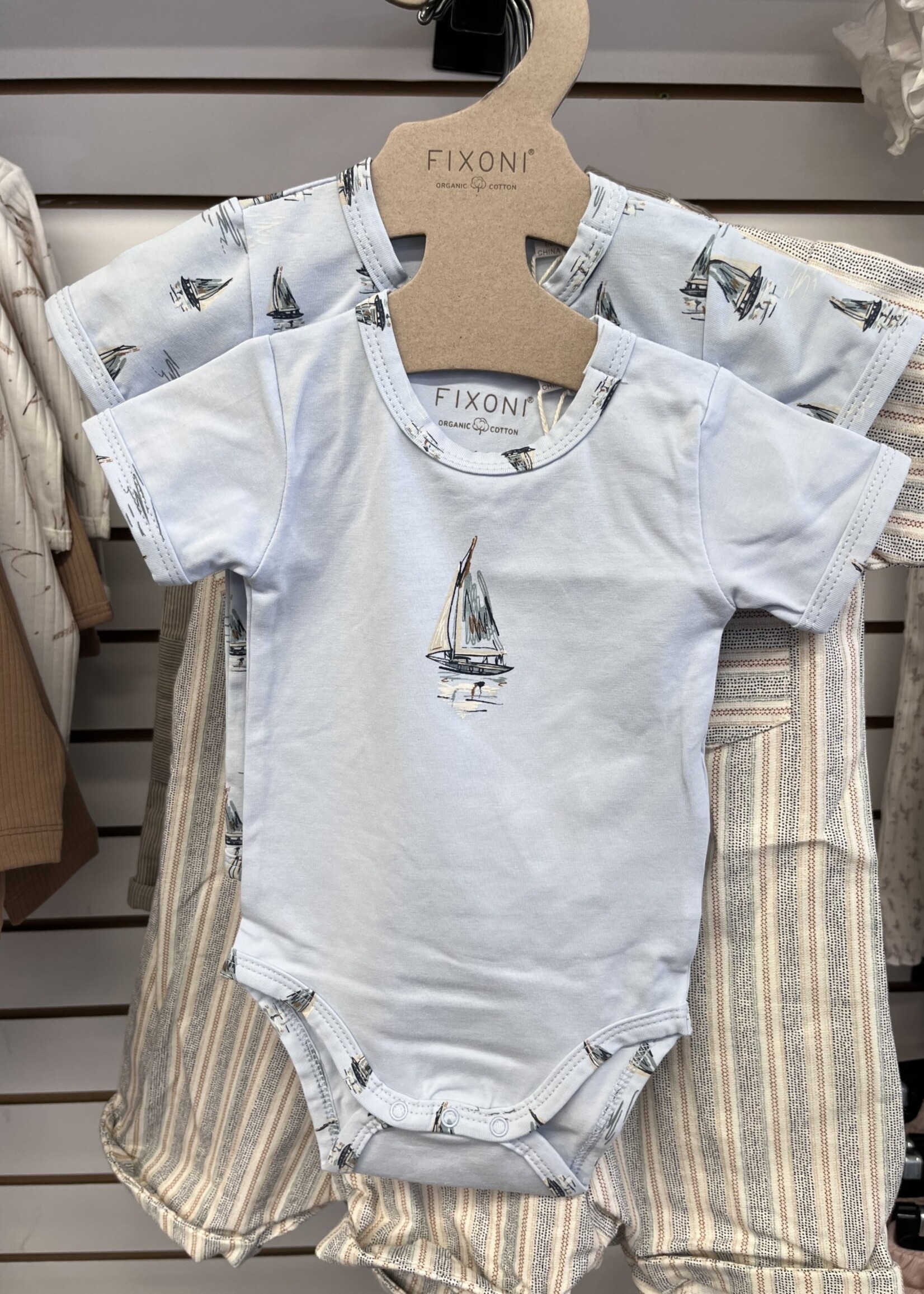 ROBO BABY BOY BLUE SAILBOAT ONSIE