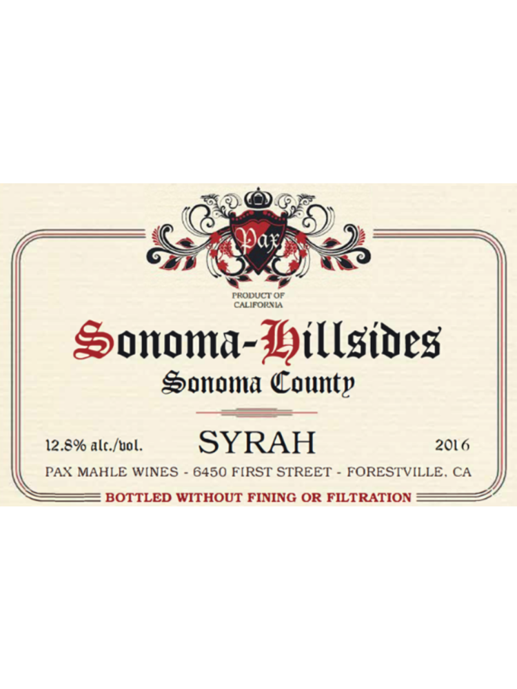 2016 Pax Sonoma-Hillsides Syrah 750ml