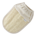 Hydrea Organic Egyptian Loofah Glove with Elasticated Cuff backed in Soft Egyptian Cotton