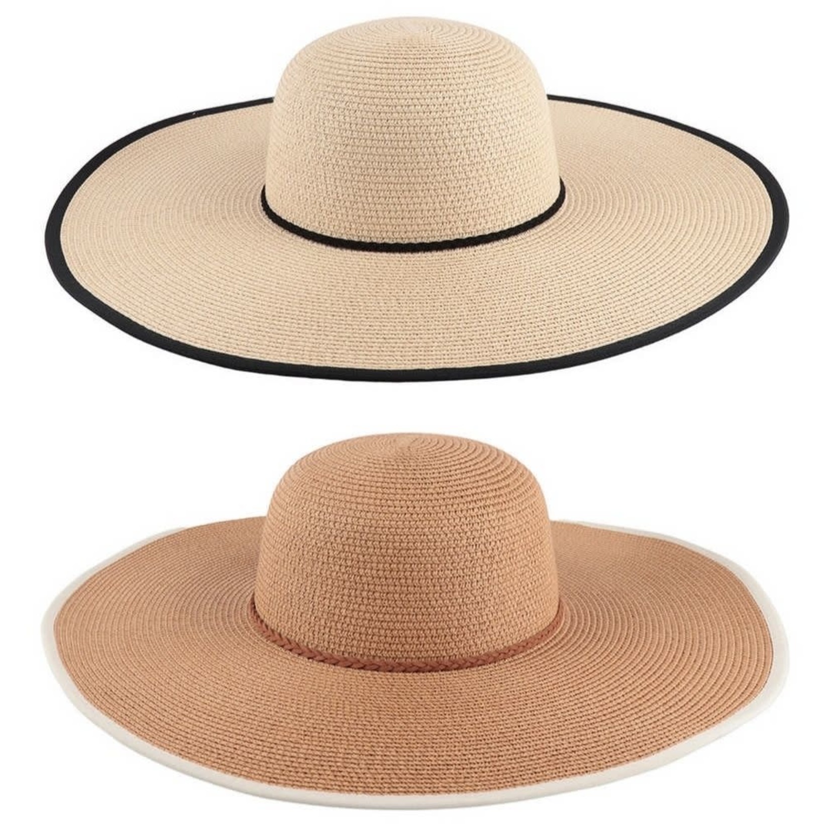 Dobbi Panama Hat with Braided Stripe: Brown