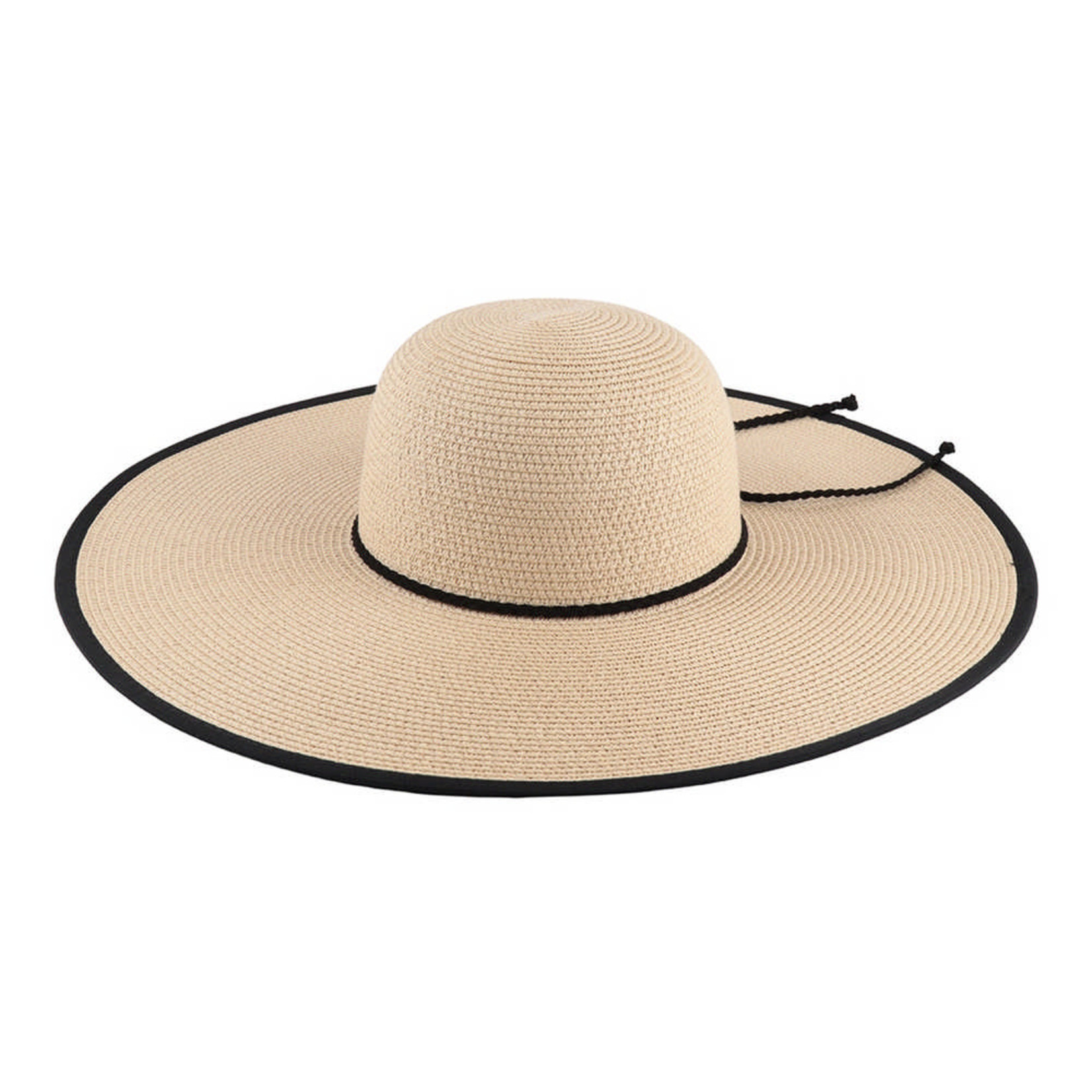 Dobbi Panama Hat with Braided Stripe: Ivory