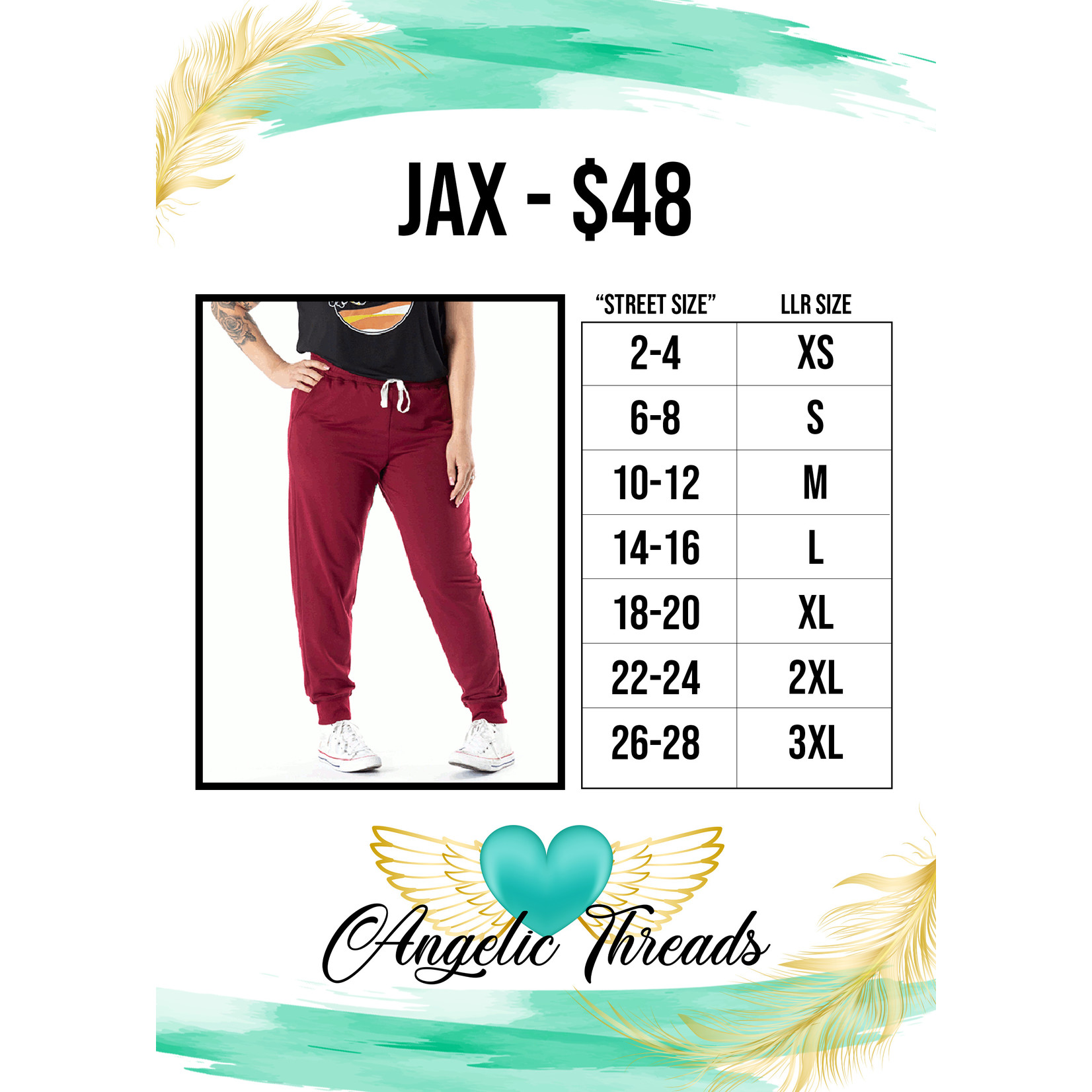 Jax Joggers: Black and Red Roses