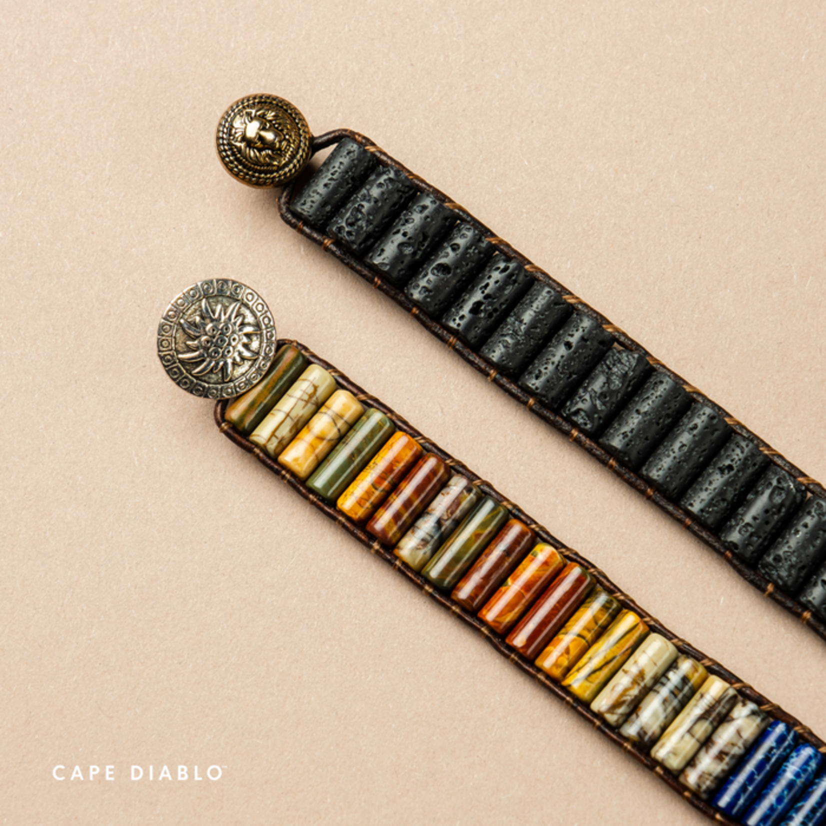 Cape Diablo Men's Lava Stone Bracelet