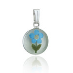 REO Company Real Forget Me Not With Stem Circle Pendant