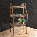 CTW Collection Three-Tier Rustic Standing Shelves
