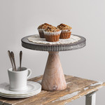 CTW Collection Metal Dessert Stand with Wood Base