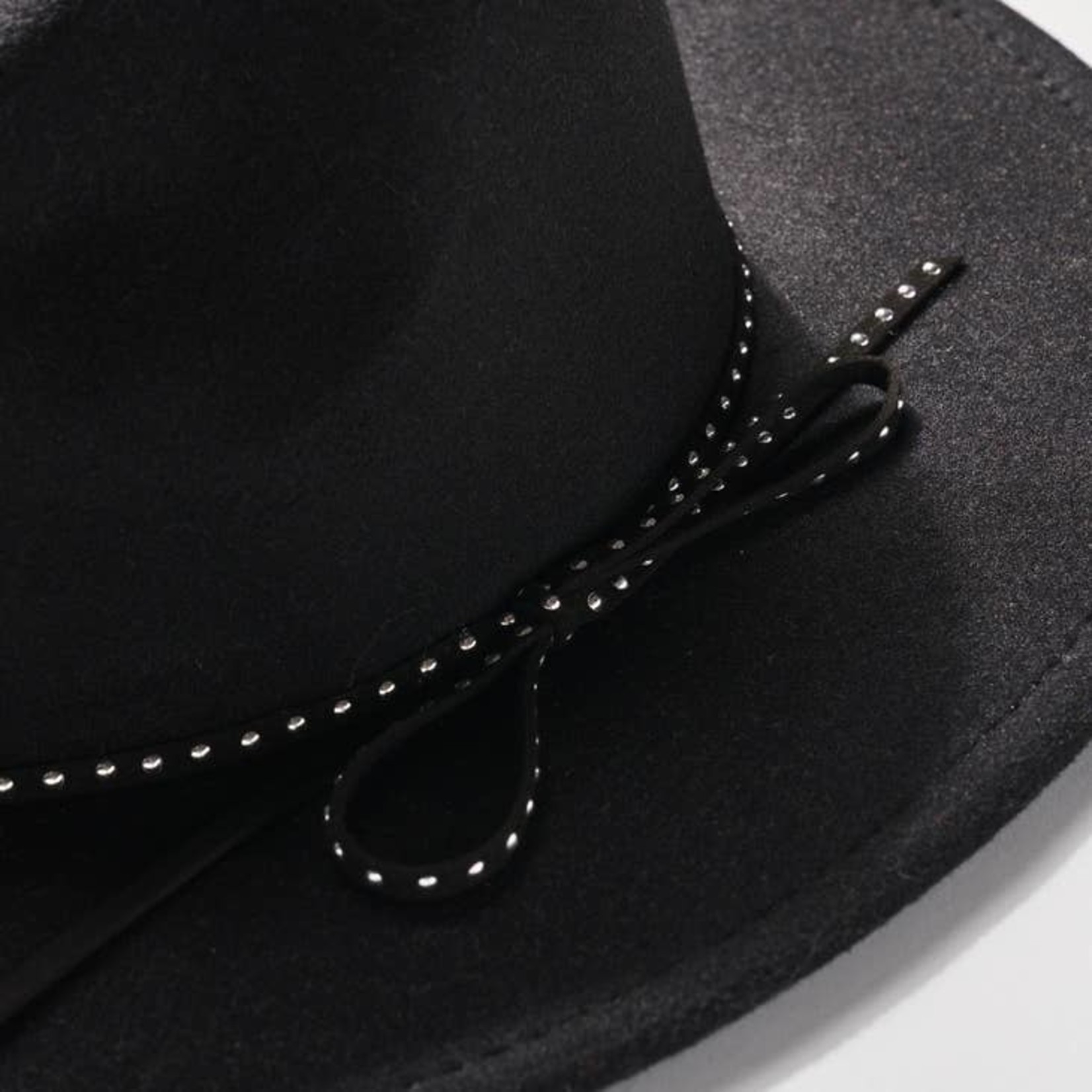Avenue Zoe Felt Bow String Fedora Hat-Black