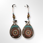 Yanki Boho Jewelry Dangle Medialion Turquoise and Red