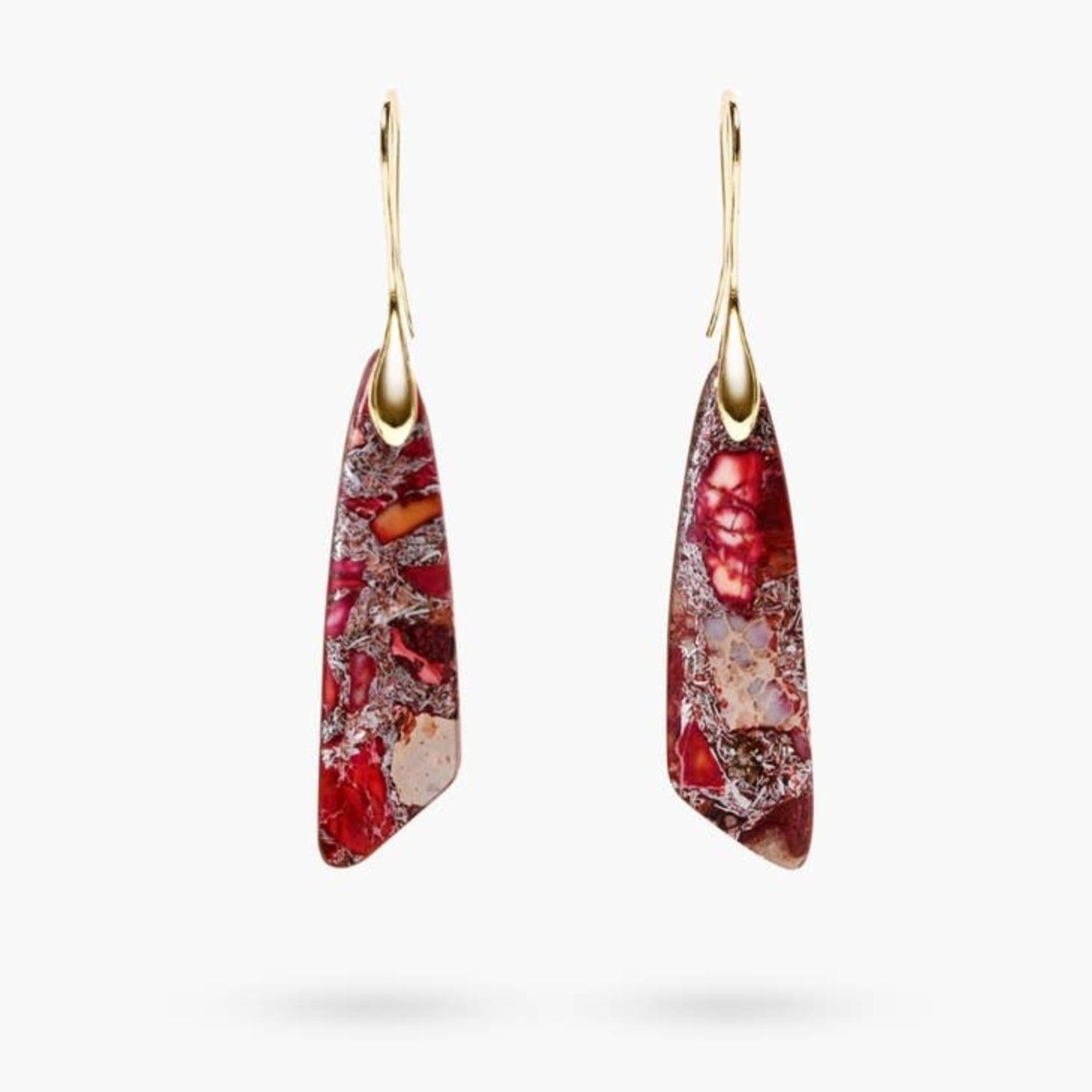 Cape Diablo Antique Red Regalite Hook Earrings