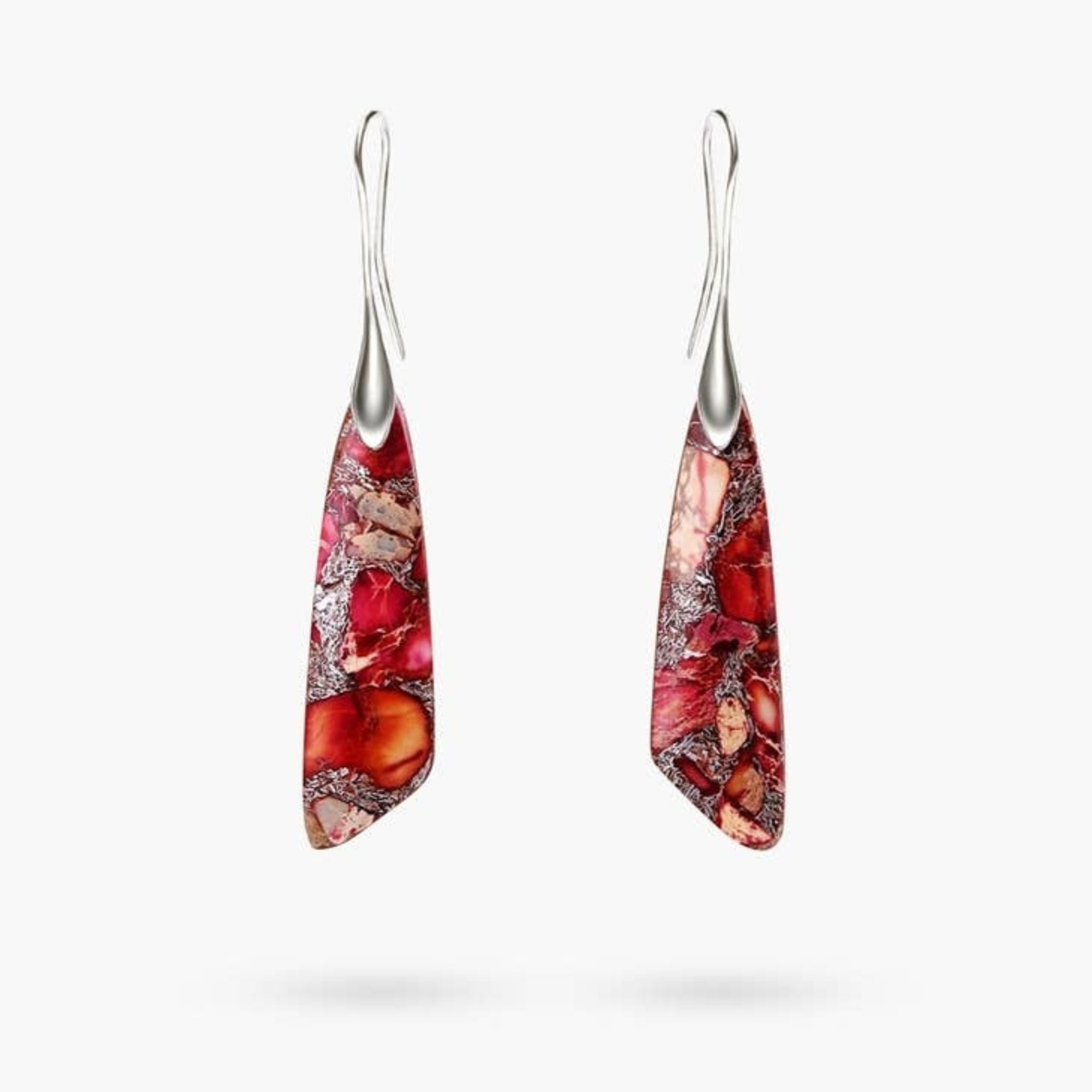 Cape Diablo Antique Red Regalite Hook Earrings