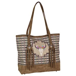 Catchfly Cassidy Tote - Floral Cow Skull