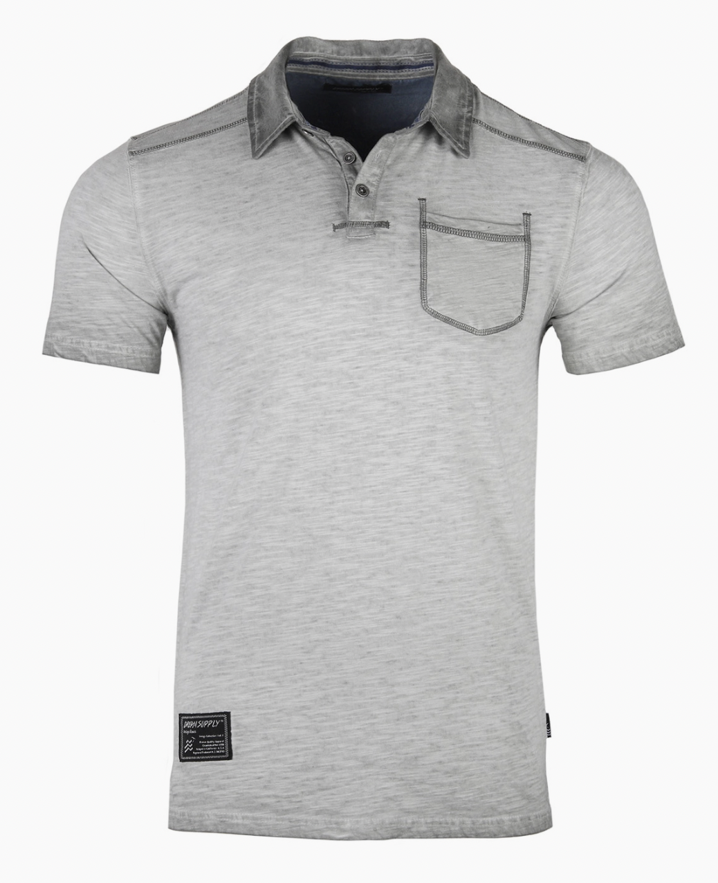 Zimego Mens Vintage Gray Polo