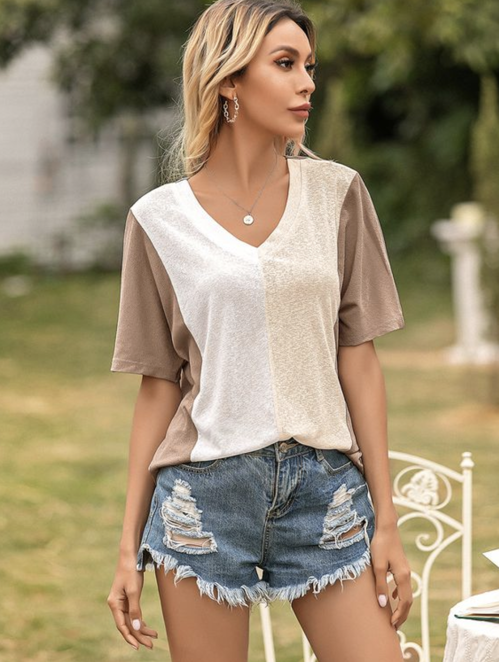 Brown/White Striped Shirt