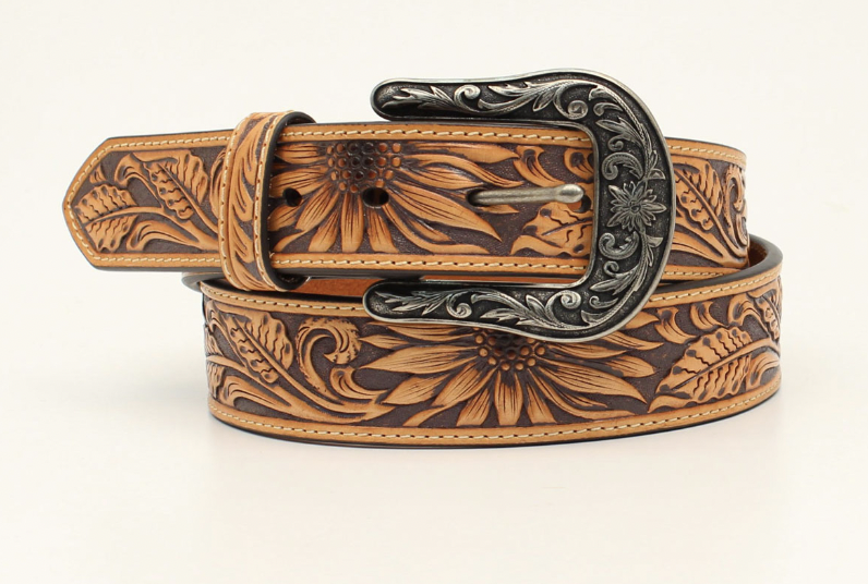 Nocona Ladies Sunflower Embossed Belt