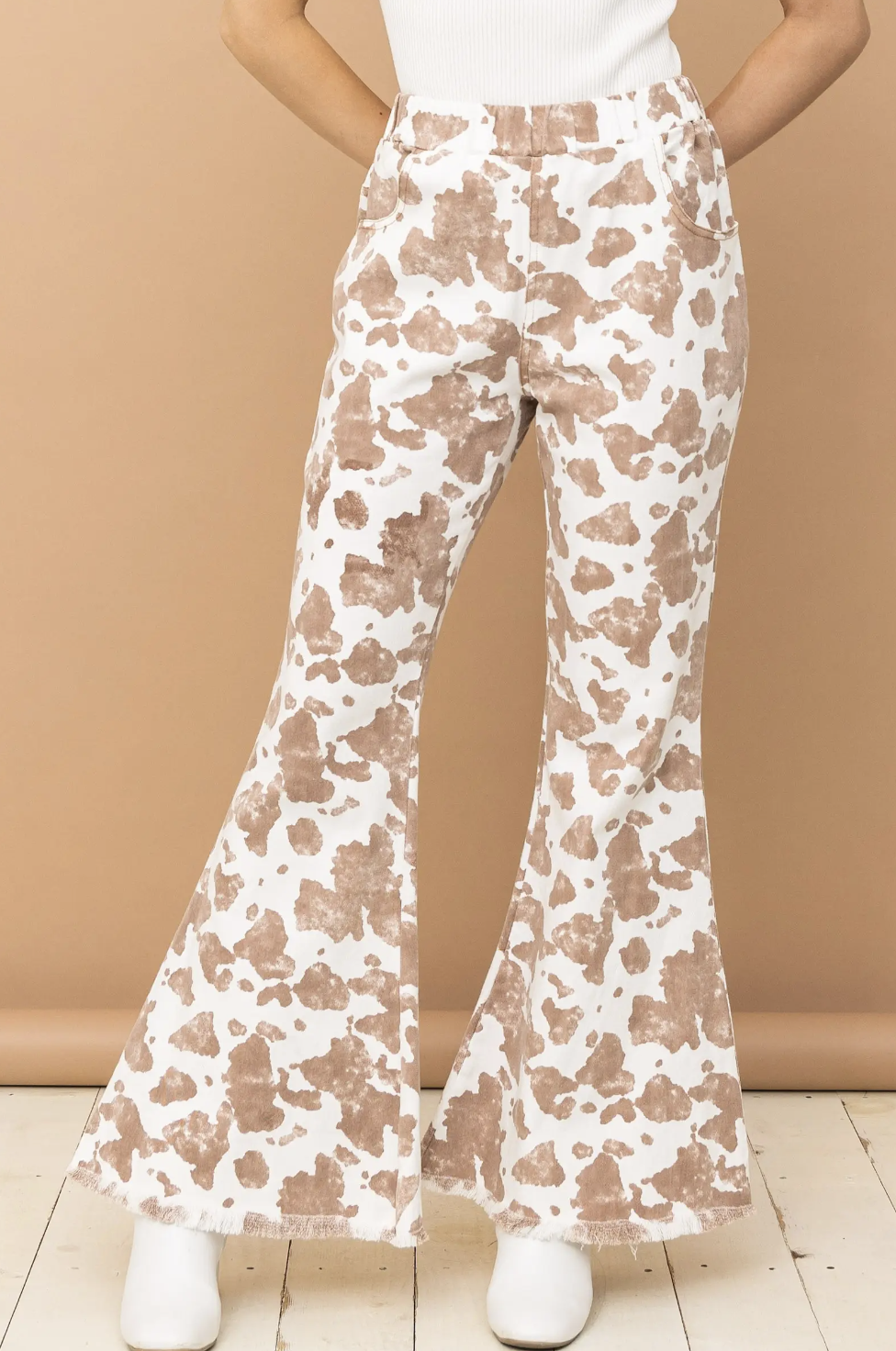 Black Swamp Boots and Apparel Women's Cow Print Bell Bottom Pants Black Swamp Boots and Apparel Women's Cow Print Bell Bottom Pants