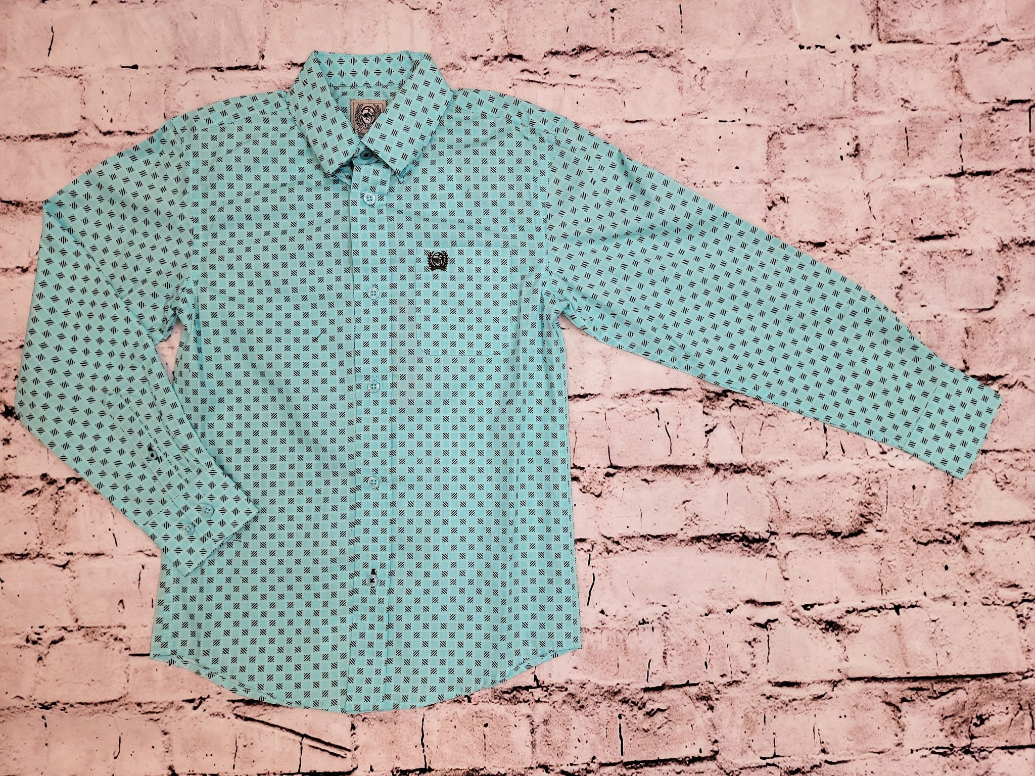 Cinch Boys L/S Print Light Blue