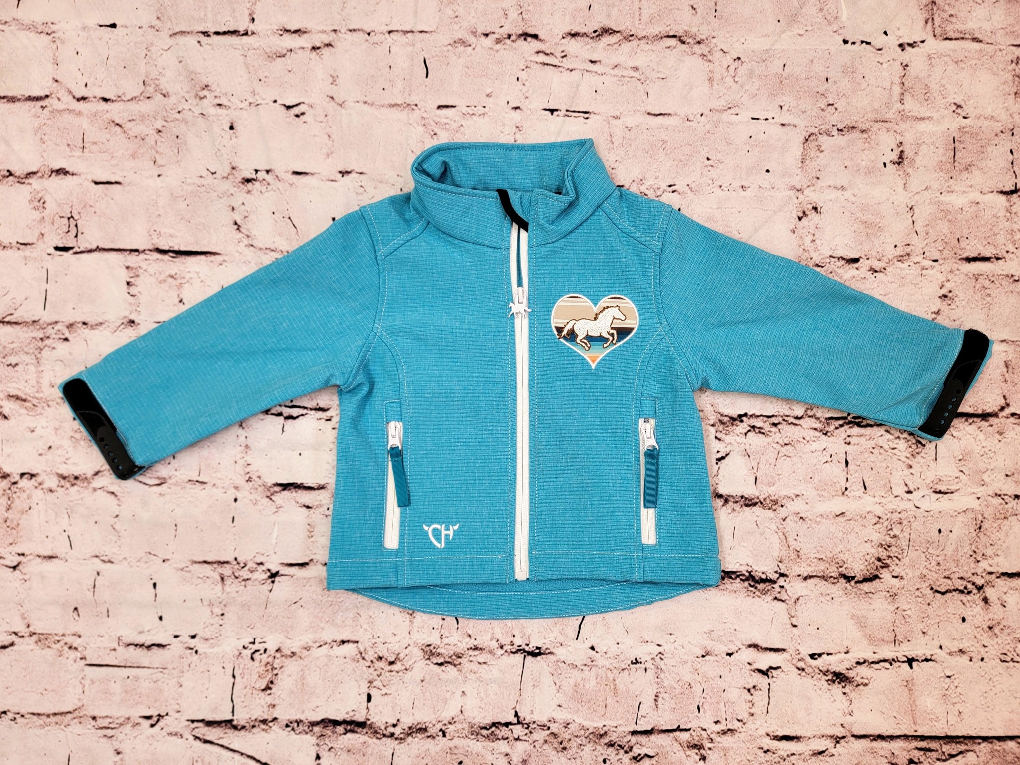 Toddler Turq. Serape Heart Horse Jacket