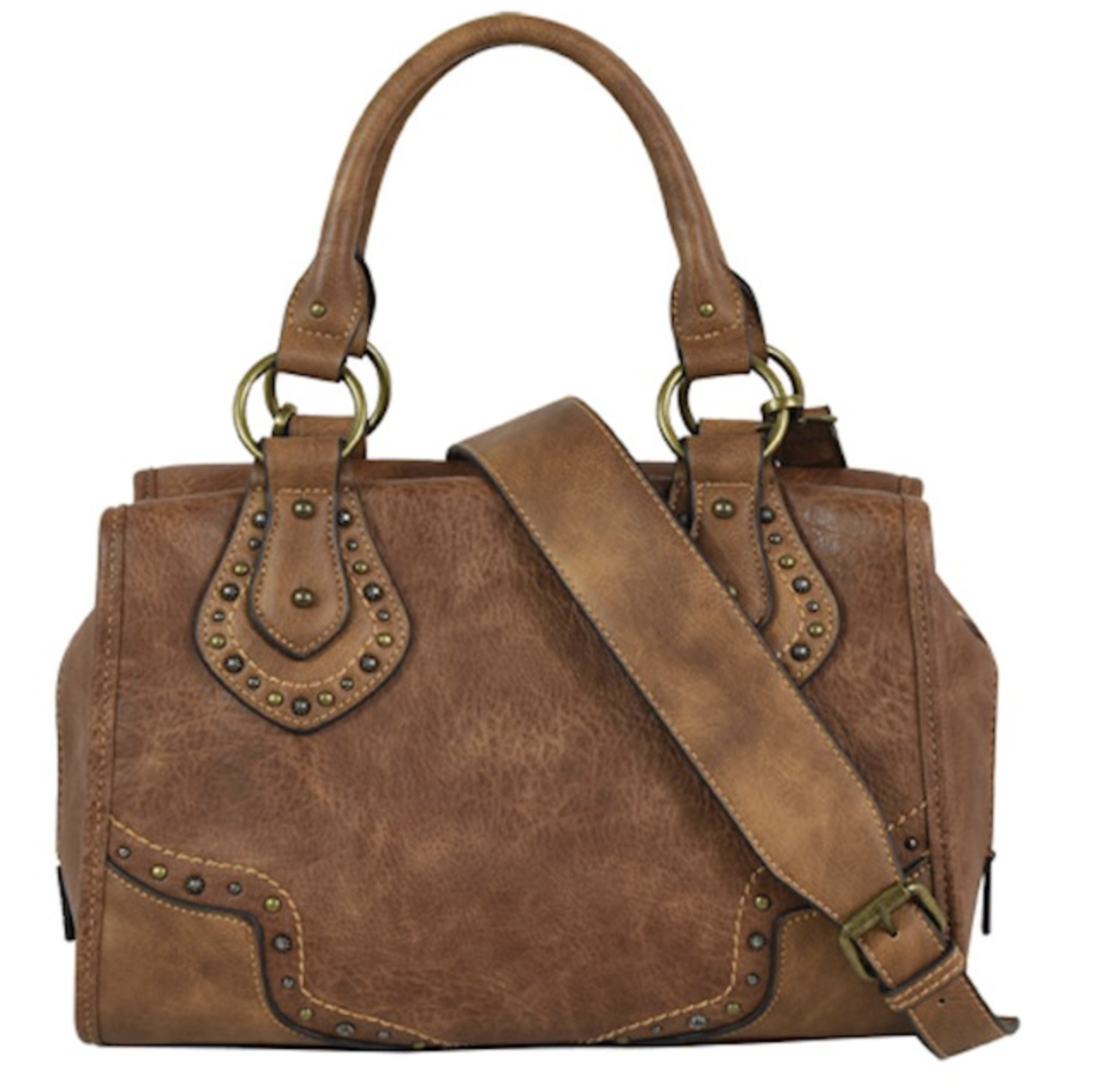 Justin Conceal Carry Weathered Brown Satchel