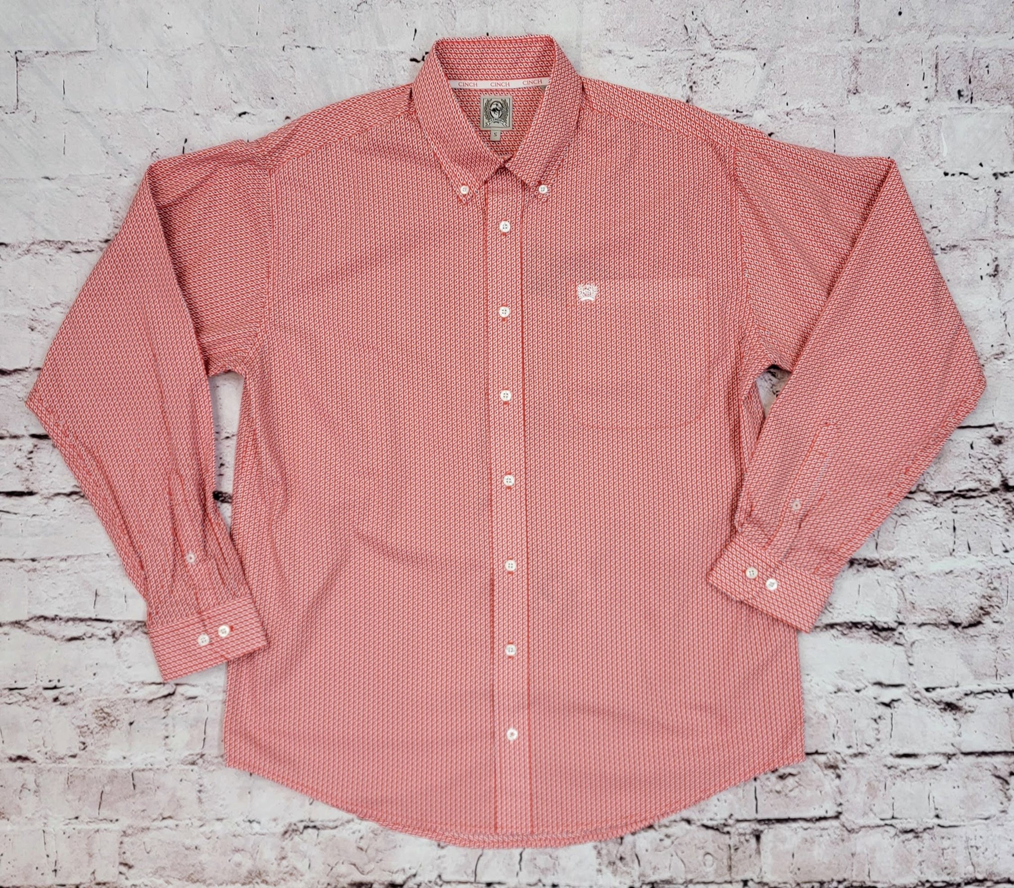 Cinch Red Diamond Print Button Down