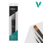Vallejo Precision Round Synthetic Brush: Starter Set (1 - 3/0 Triangle - Effects 4)