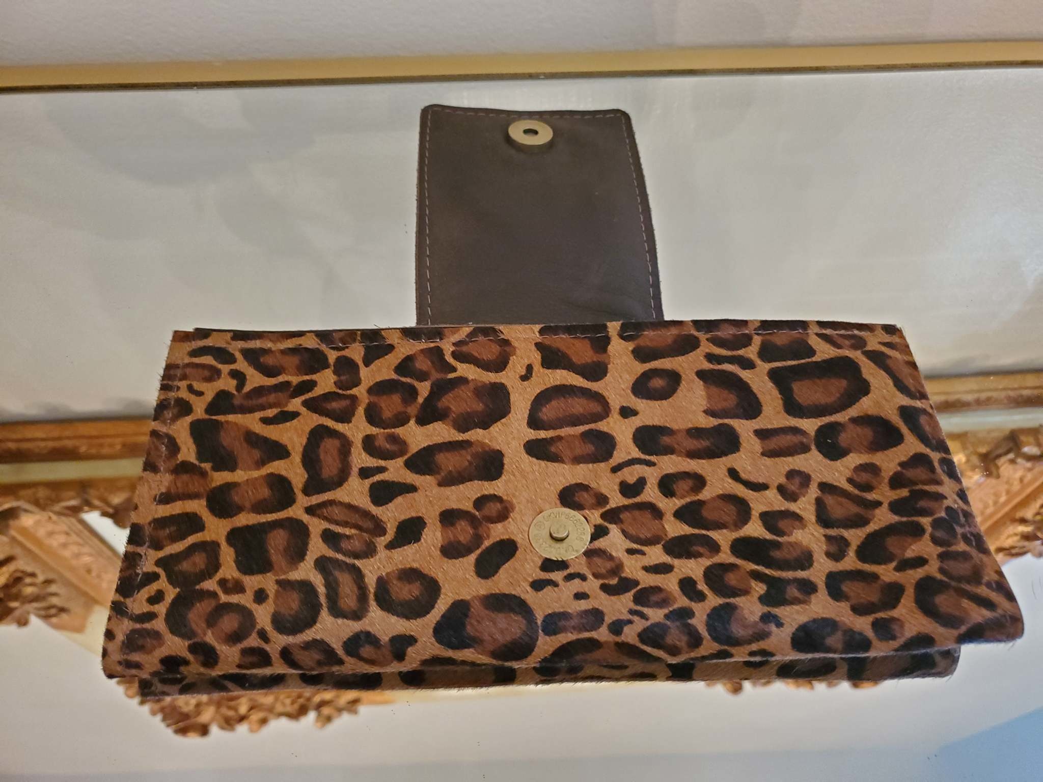 Keep It Gypsy Upcylced LV Large Leopard Hide Wallet - Eclections