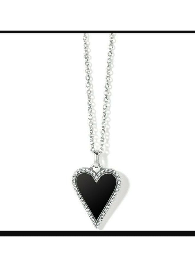 Dazzling Love Necklace - Silver-Black, OS